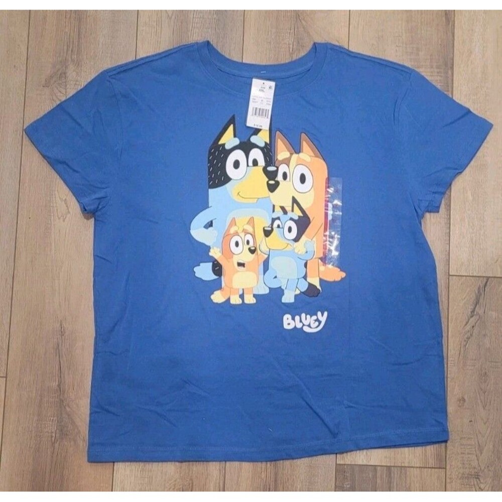 NEW - Bluey Family Women's Short Sleeve Graphic Tee Shirt XX-LARGE Blue XXL